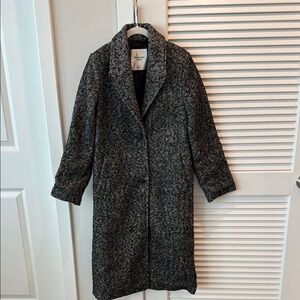 Abercrombie & Fitch Black/White Herringbone Wool Coat